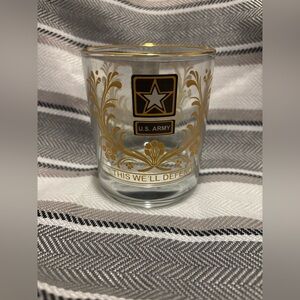 U.S. Army Whiskey Glass with Gold Design
